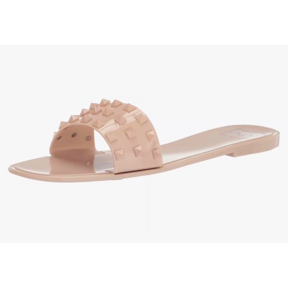 Nicole Miller New York studded slip-on slide jelly sandals Nude color 10 NEW